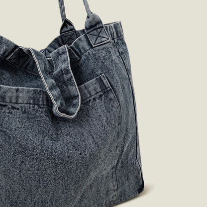 Blue Washed Denim Tote Bag