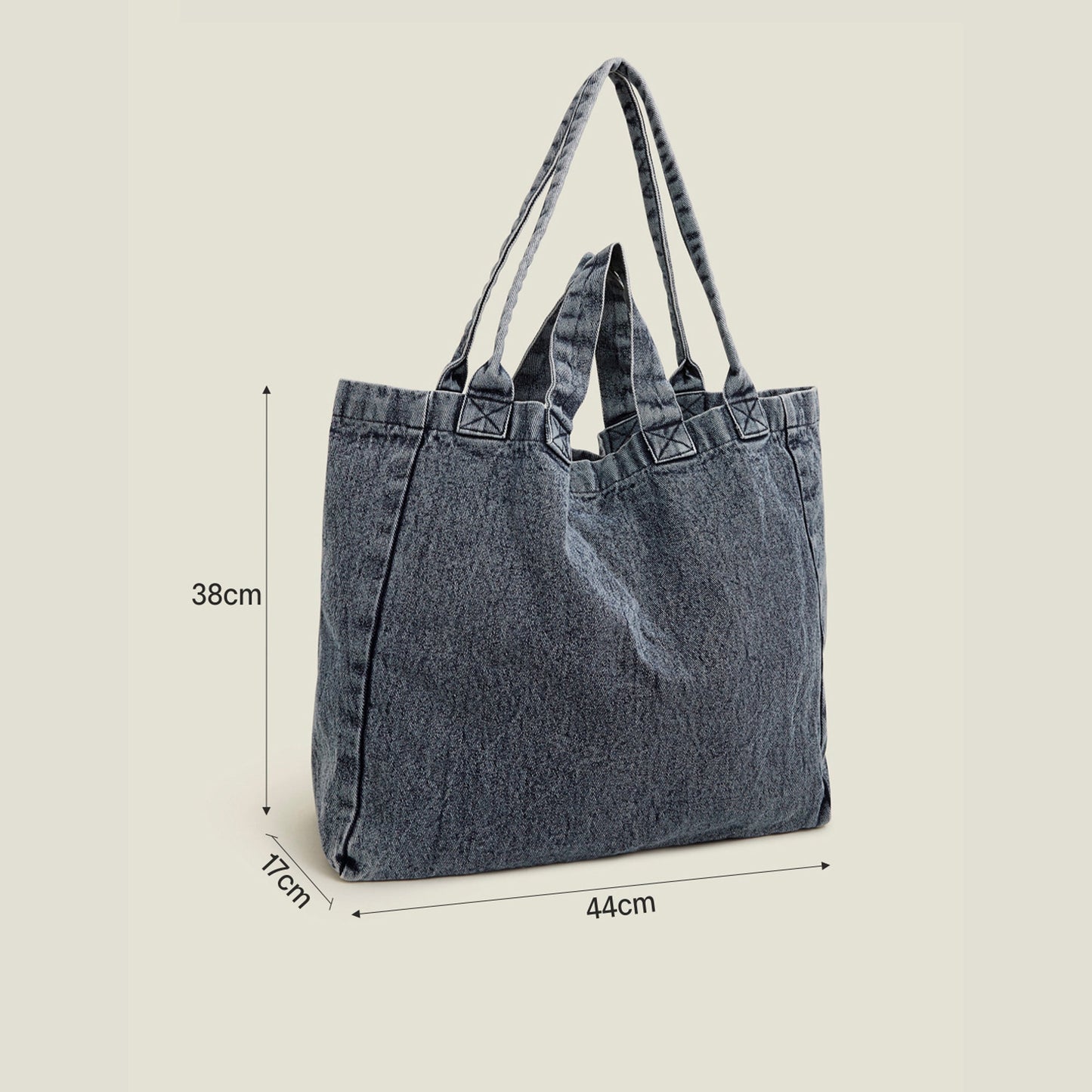 Blue Washed Denim Tote Bag