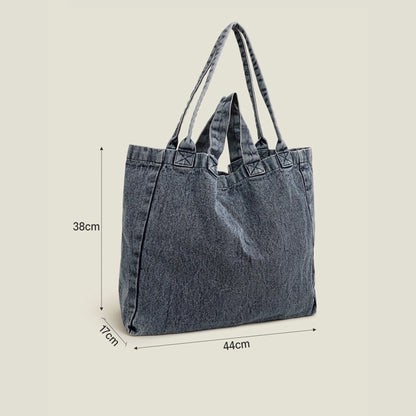 Blue Washed Denim Tote Bag