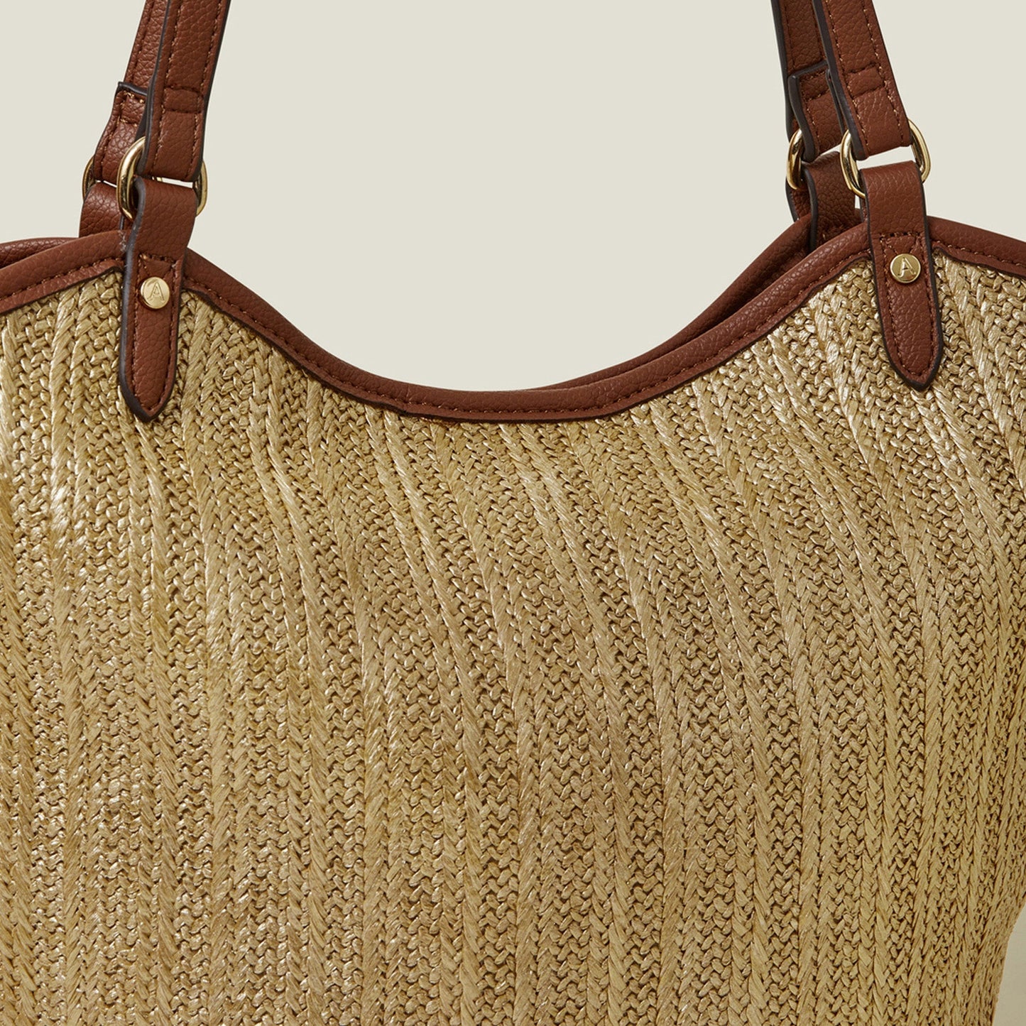 Gold Metallic Raffia Shopper Bag