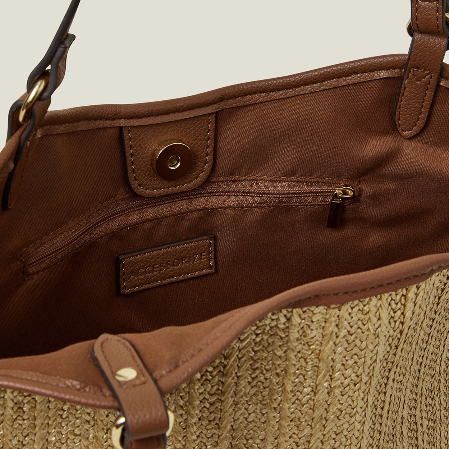 Gold Metallic Raffia Shopper Bag