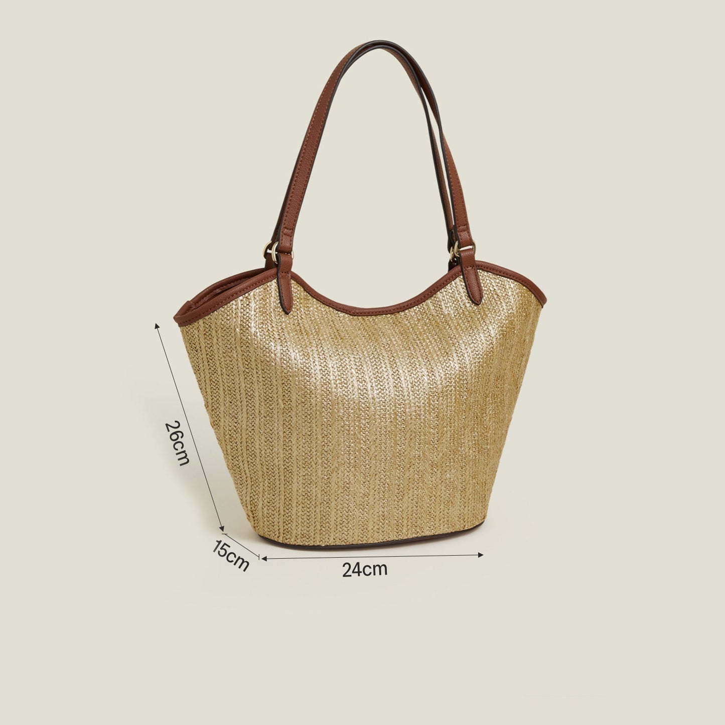 Gold Metallic Raffia Shopper Bag