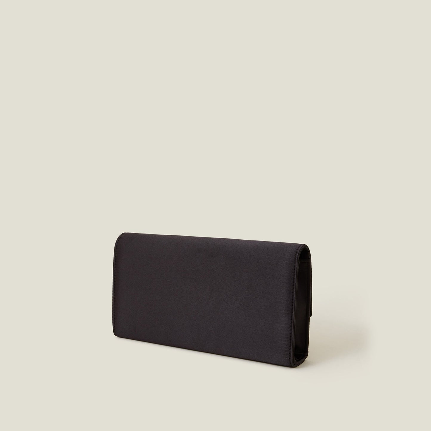Black Bow Satin Clutch Bag