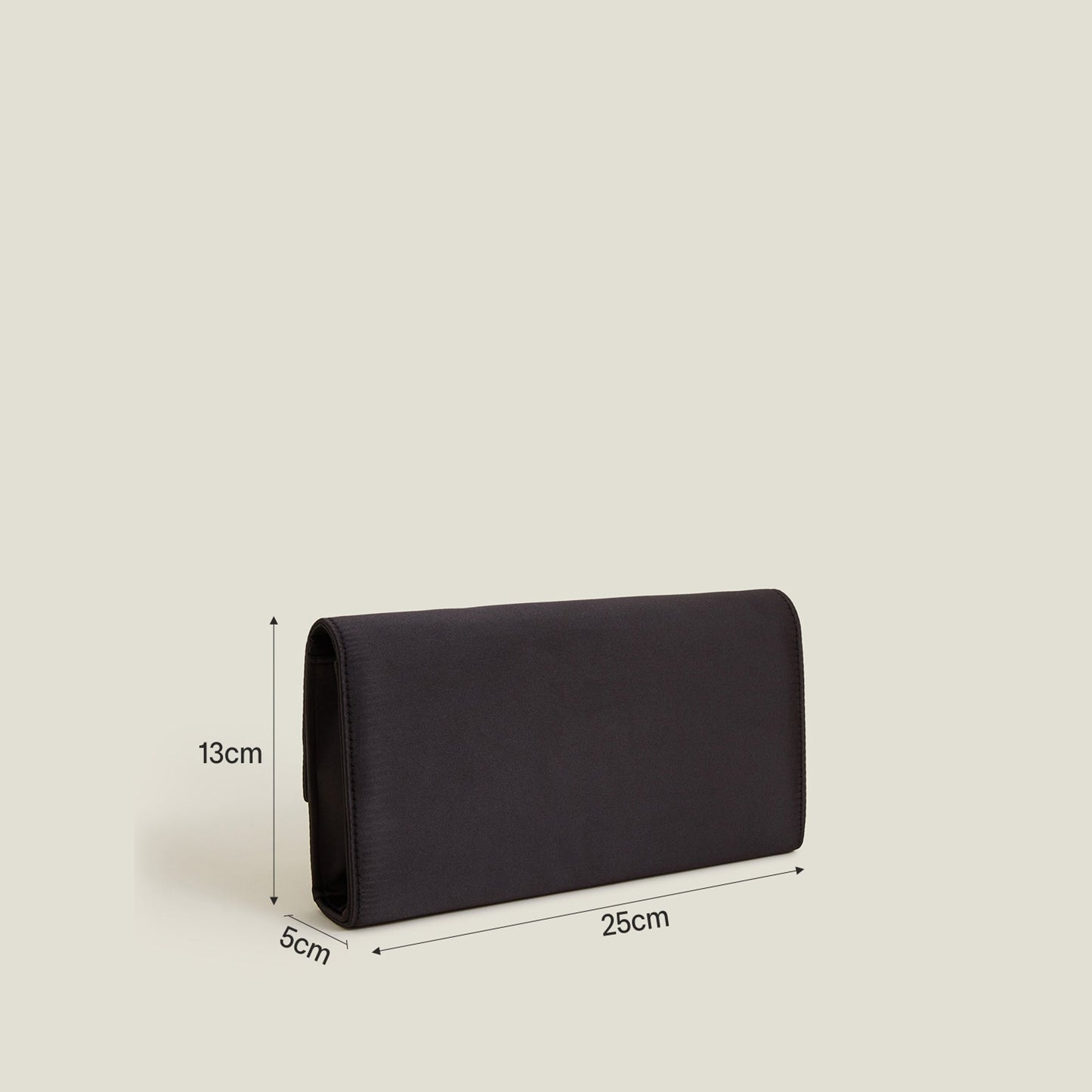 Black Bow Satin Clutch Bag