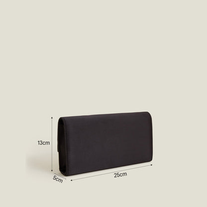 Black Bow Satin Clutch Bag