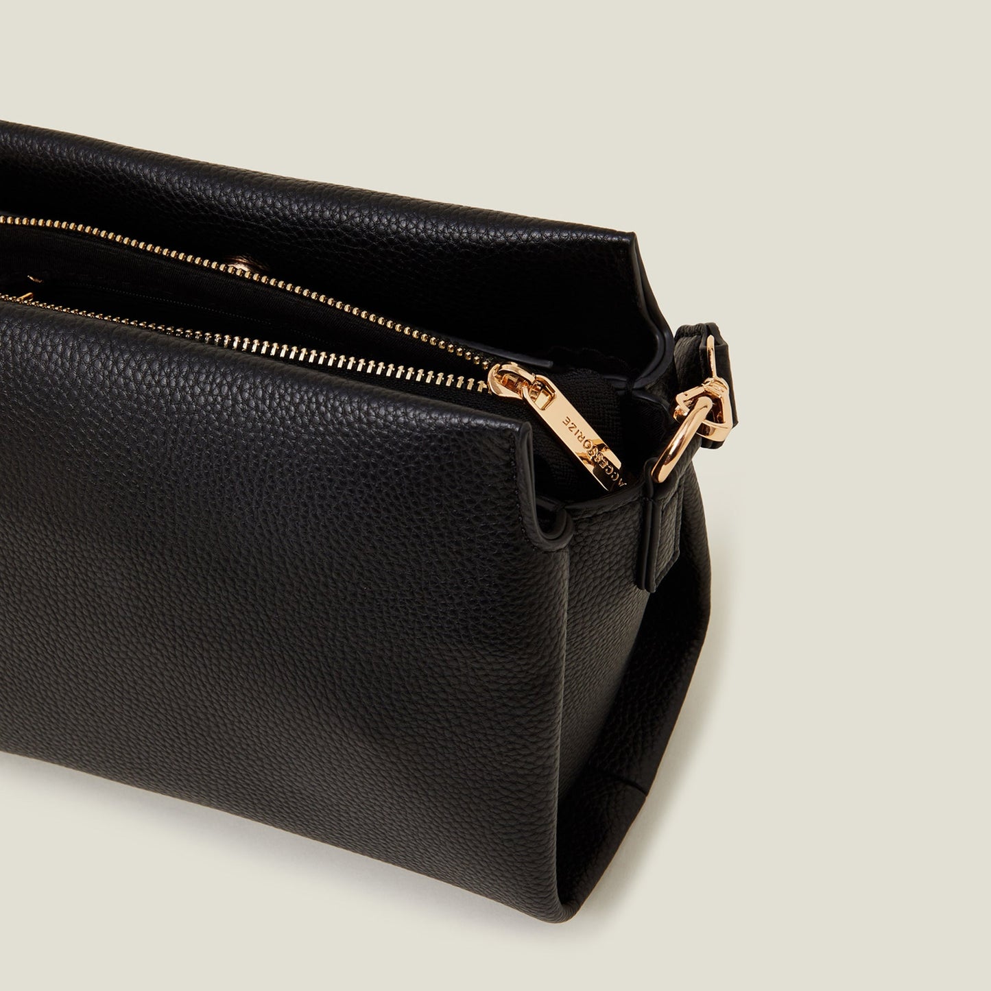 Black Plait Strap Sling Bag