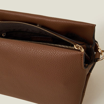 Brown Plait Strap Sling Bag