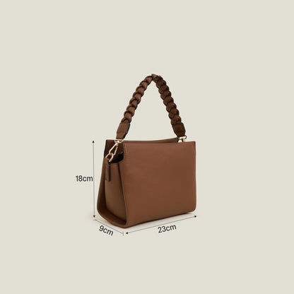 Brown Plait Strap Sling Bag
