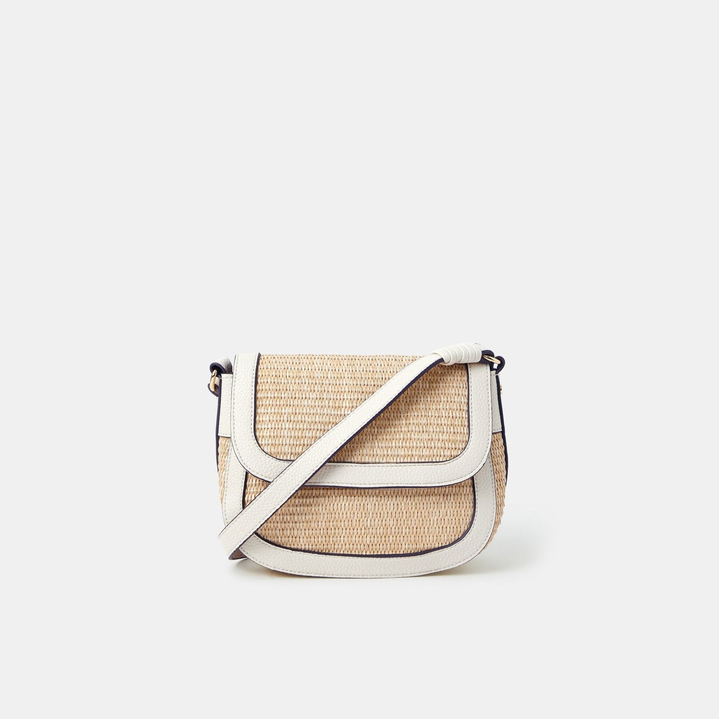 Cream Woven Satchel Sling Bag