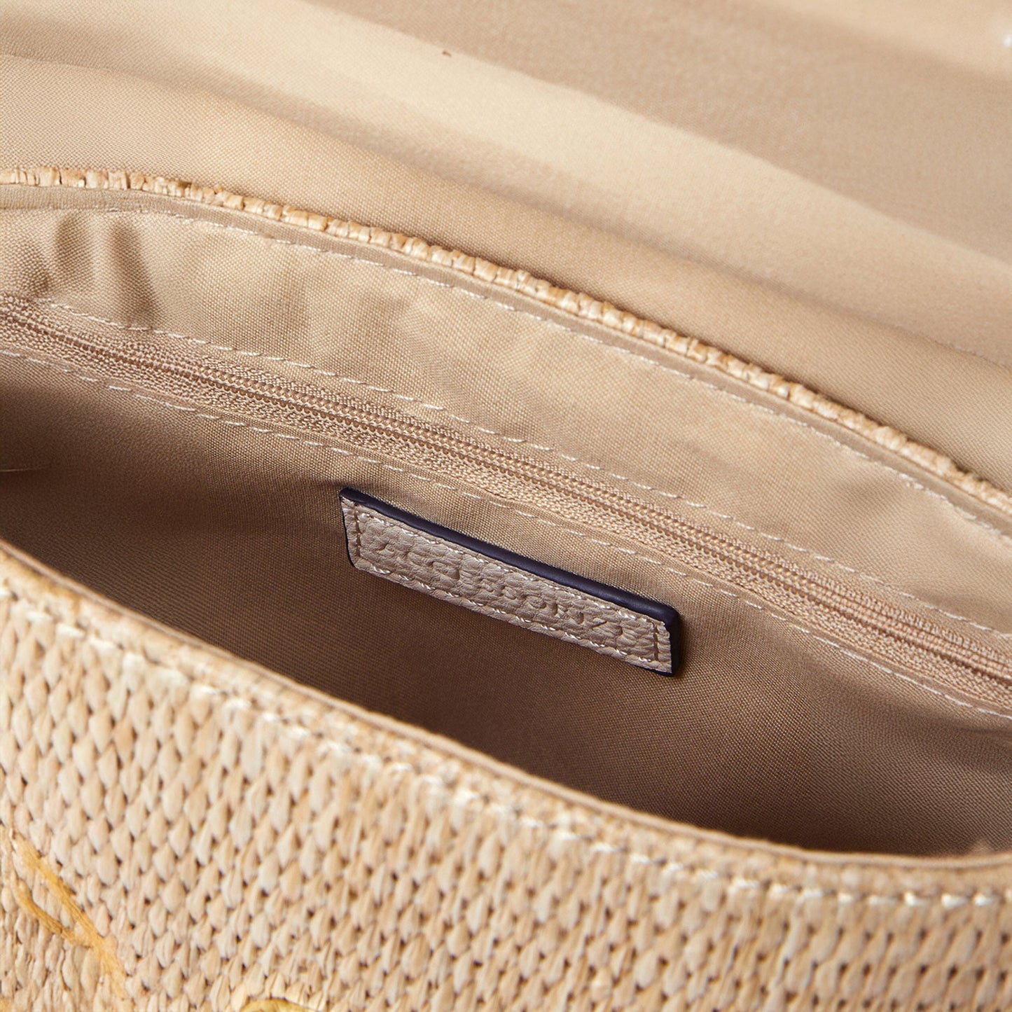 Cream Woven Satchel Sling Bag