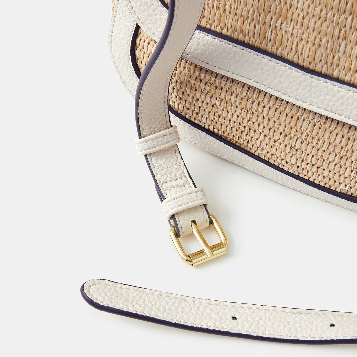 Cream Woven Satchel Sling Bag