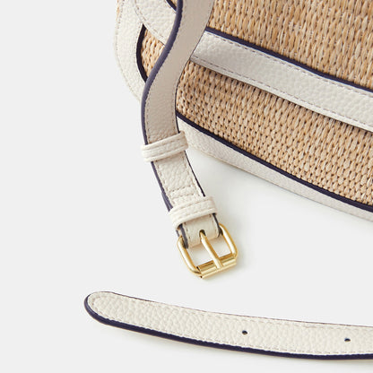 Cream Woven Satchel Sling Bag
