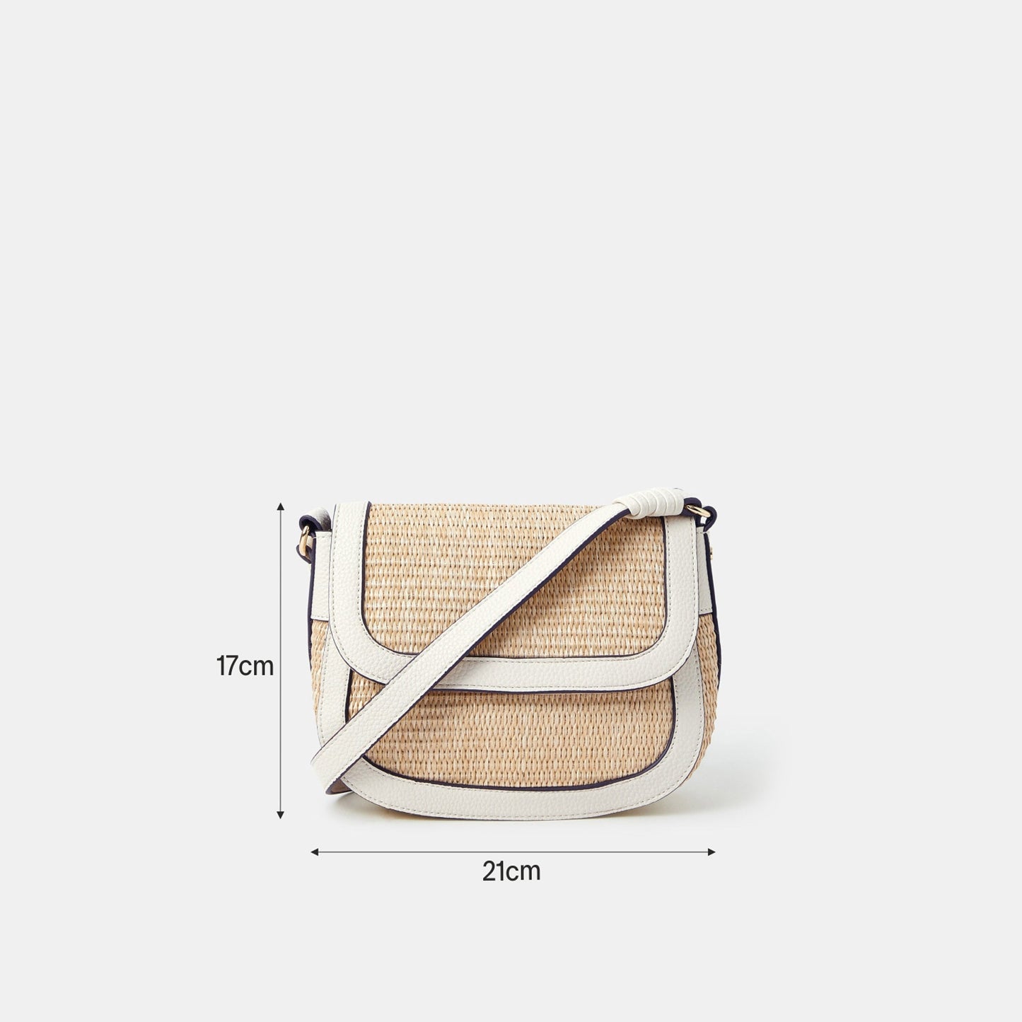 Cream Woven Satchel Sling Bag