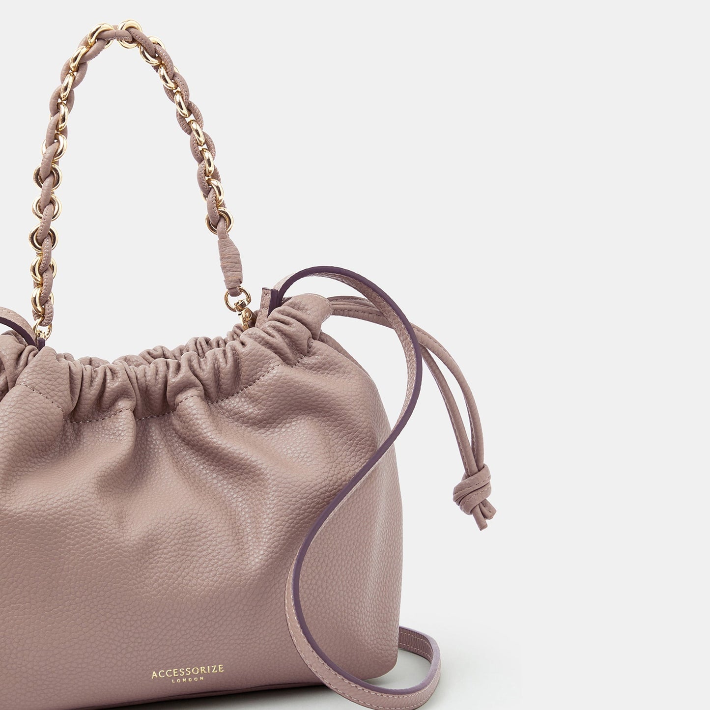 Pink Drawstring Sling Bag