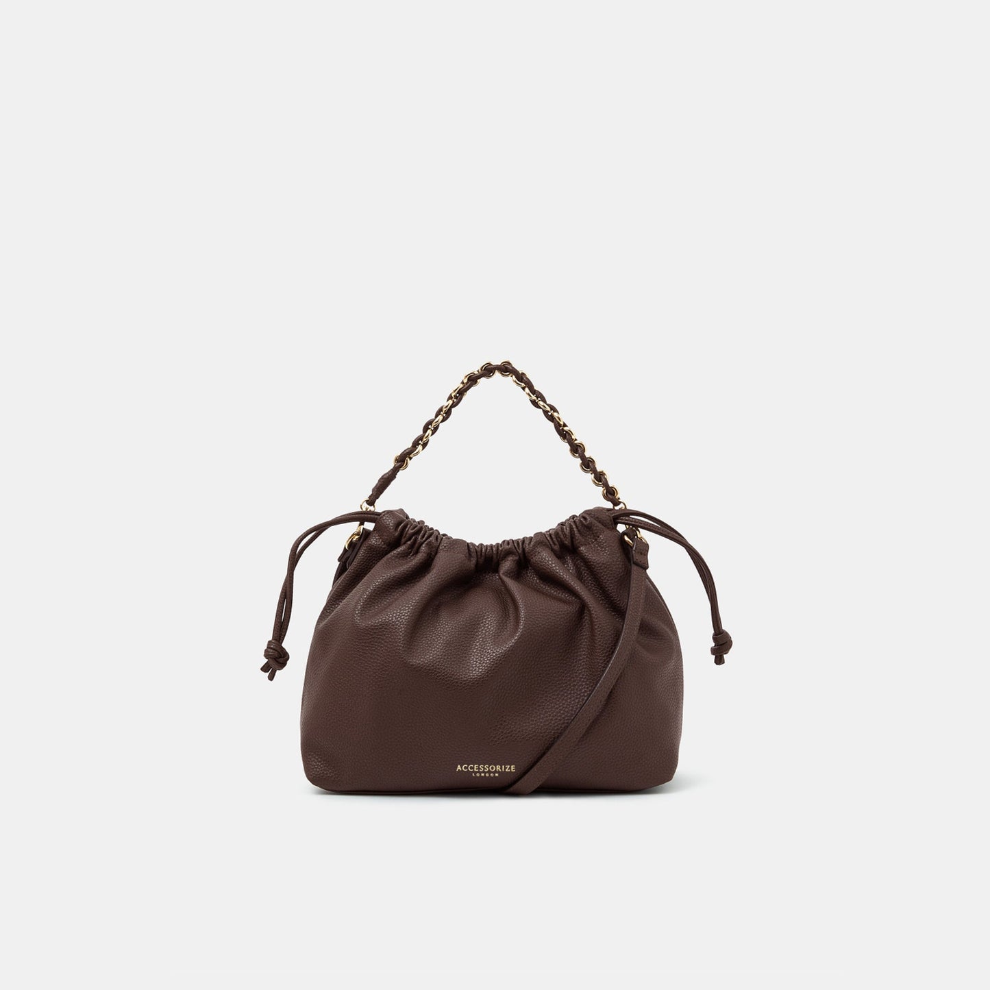 Chocolate Drawstring Shoulder Bag