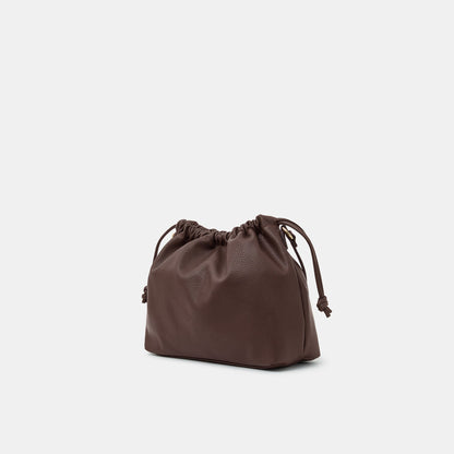 Chocolate Drawstring Shoulder Bag