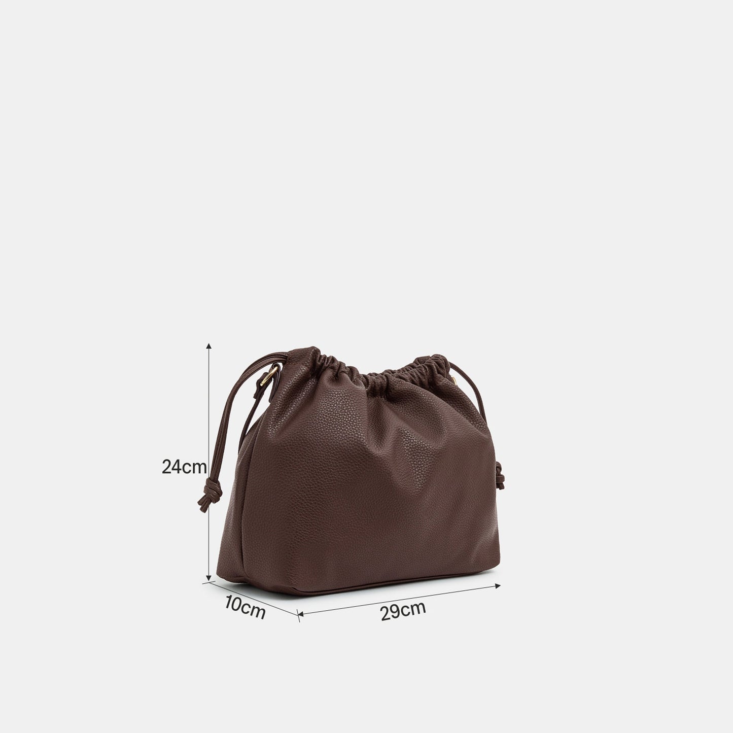 Chocolate Drawstring Shoulder Bag