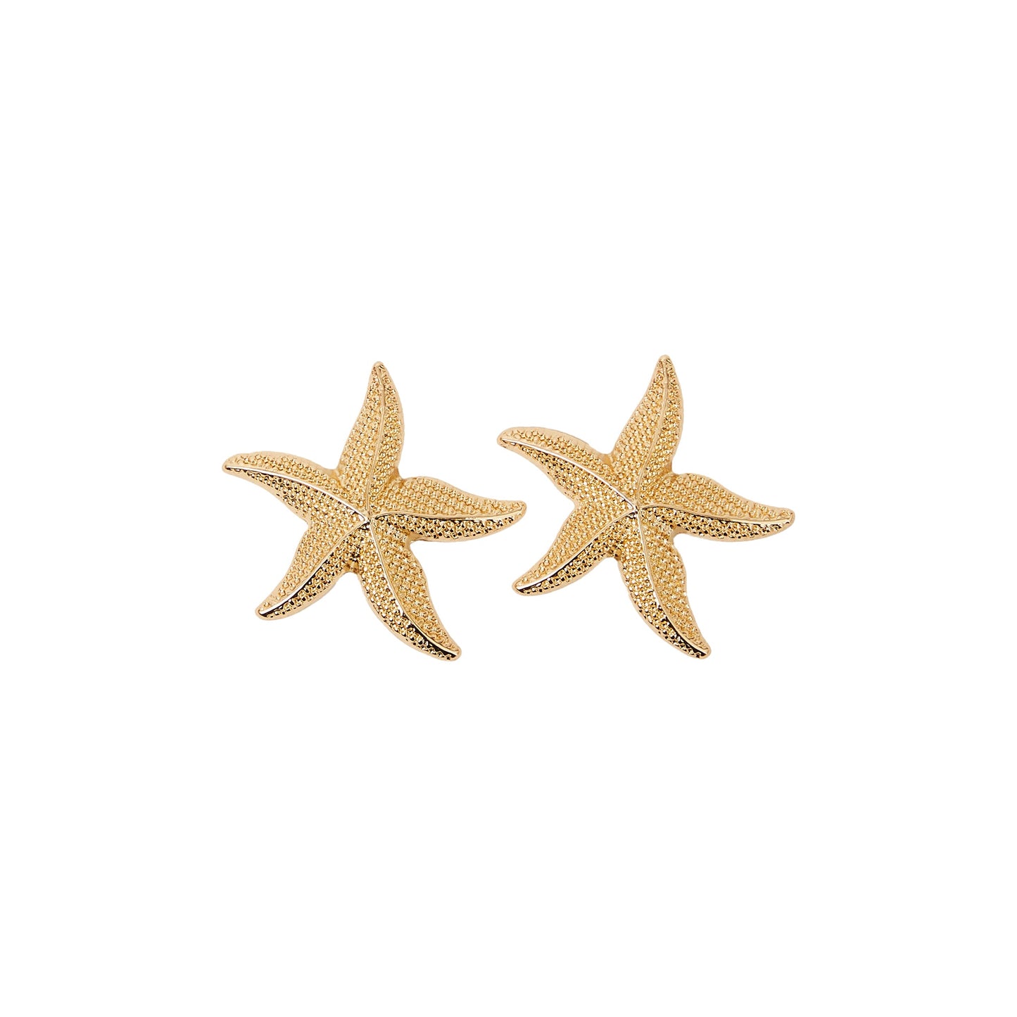 Gold Statement Starfish Stud Earrings