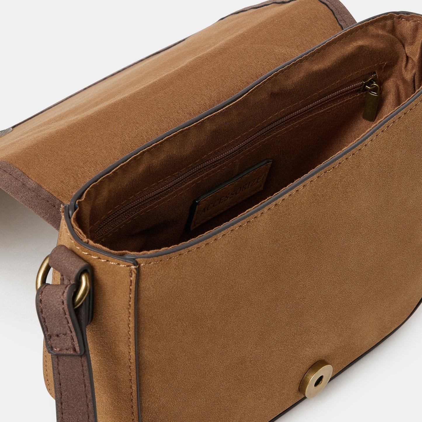 Brown Patch Work Sling Bag