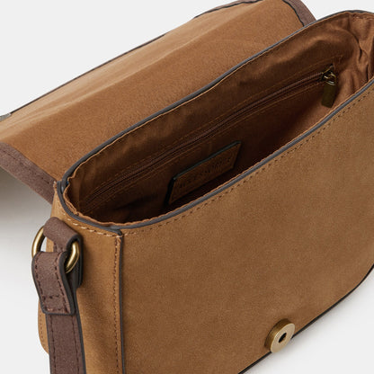 Brown Patch Work Sling Bag