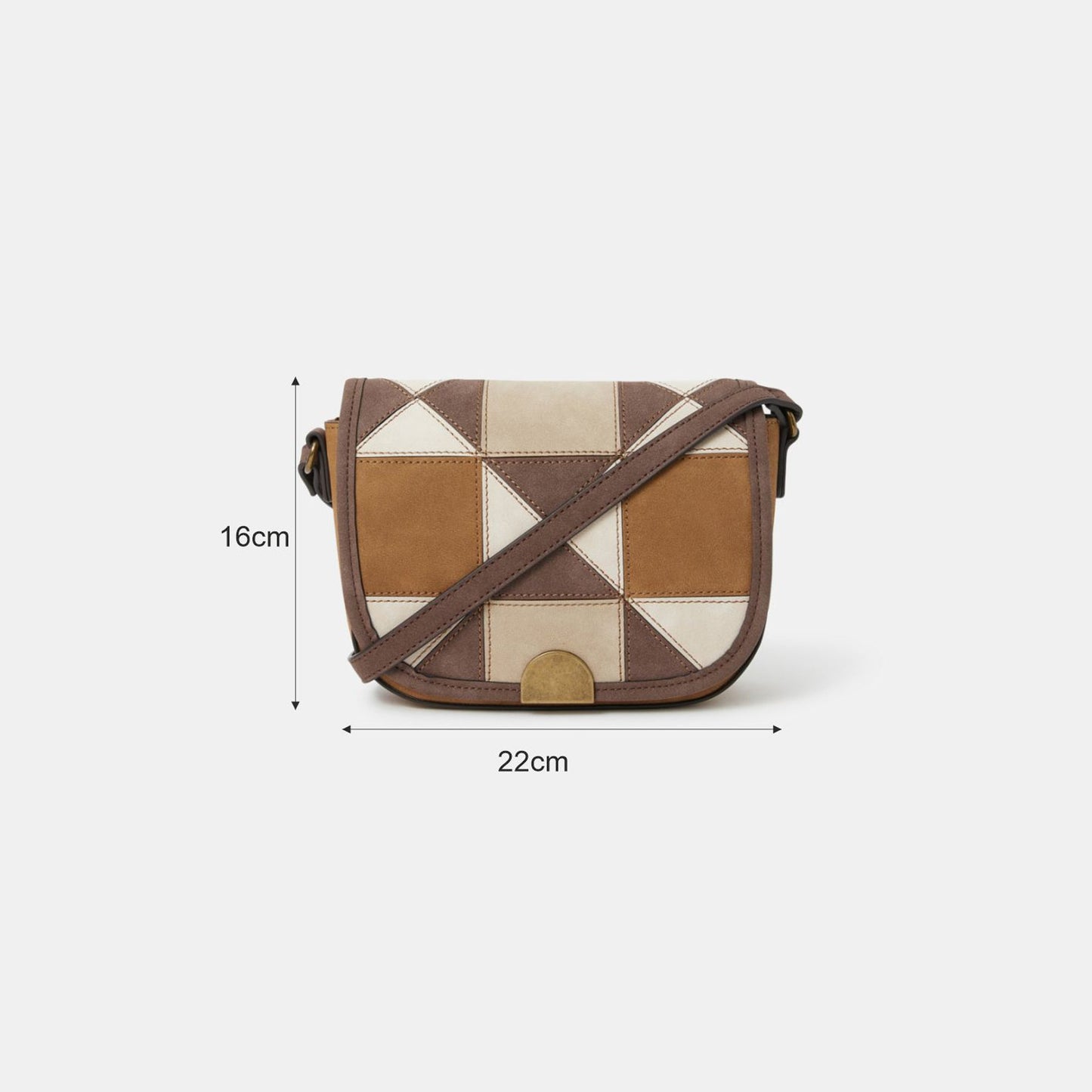 Brown Patch Work Sling Bag