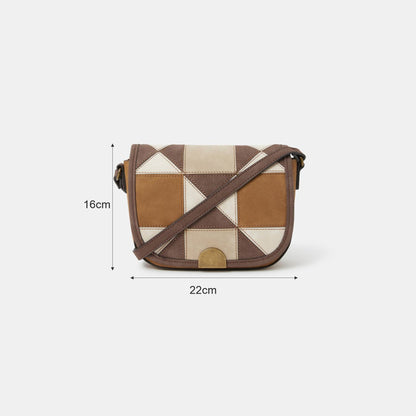 Brown Patch Work Sling Bag