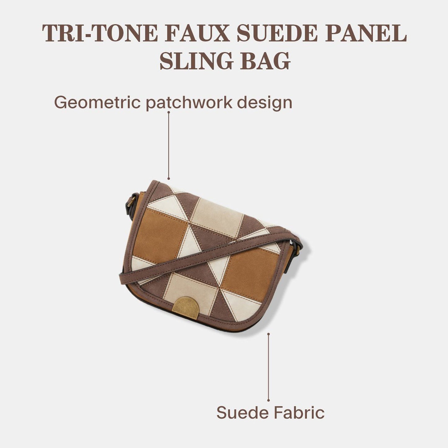 Brown Patch Work Sling Bag