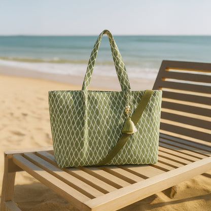 Geometric Print Weekender Bag