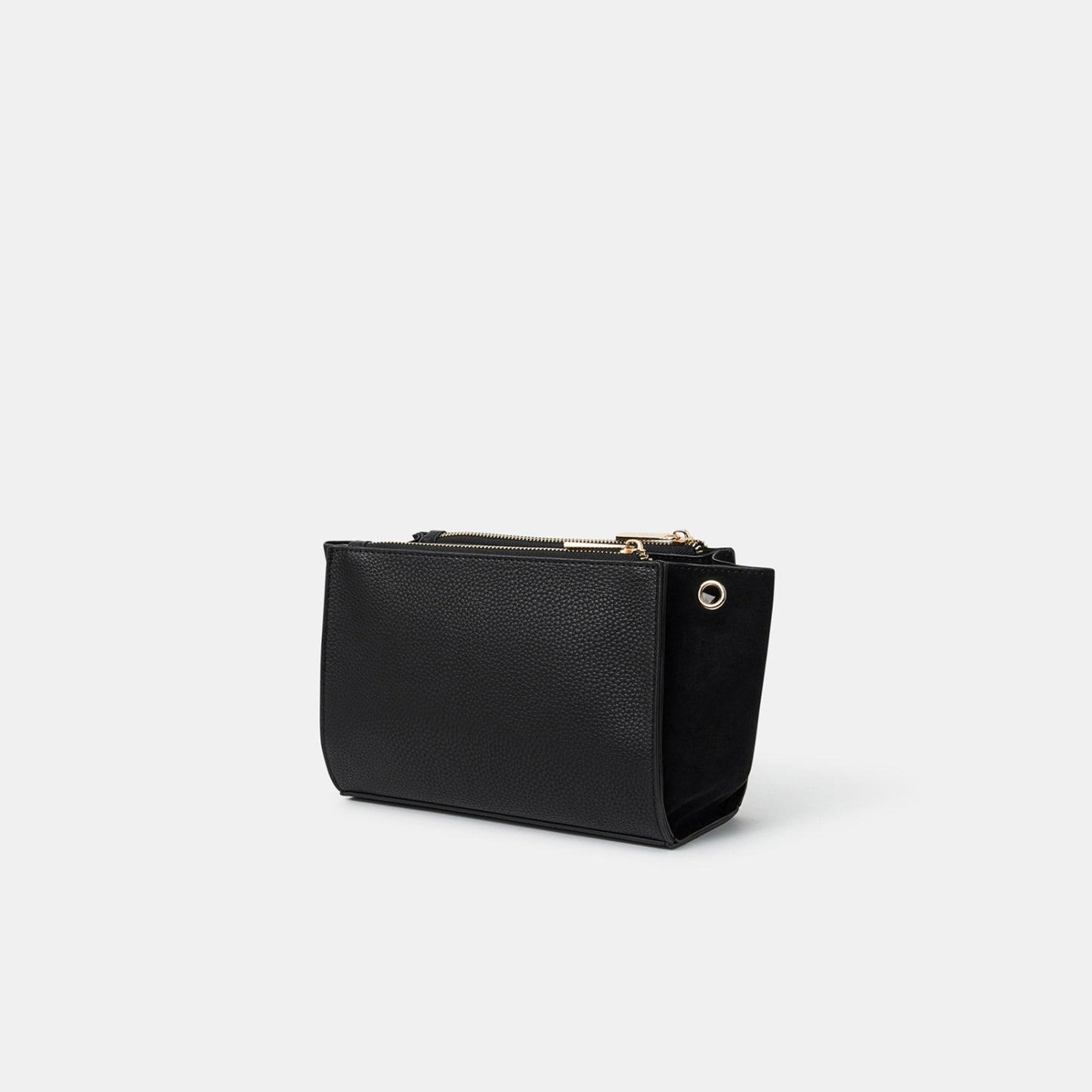Black Double Zipped Sling Bag