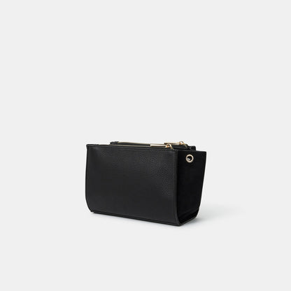 Black Double Zipped Sling Bag