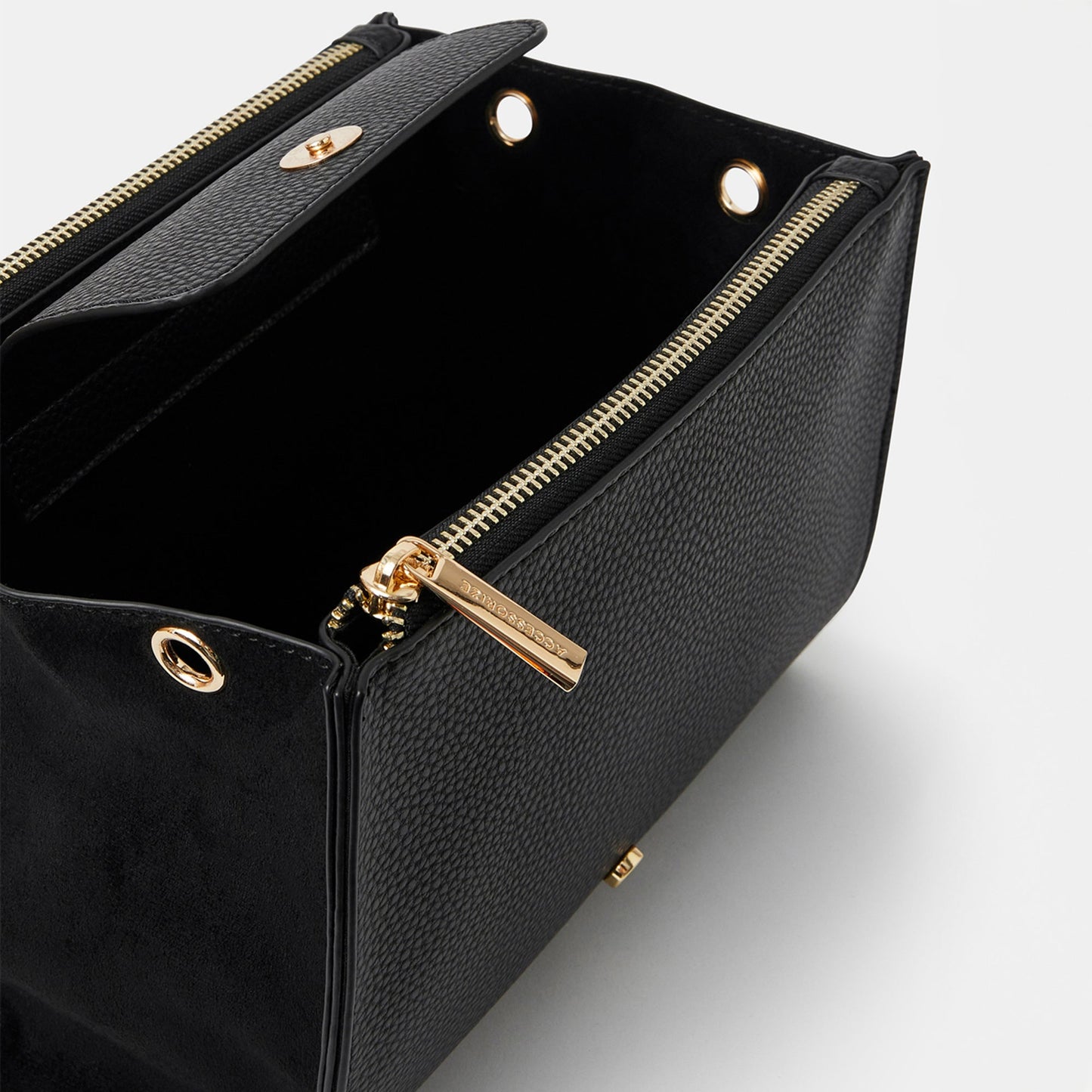 Black Double Zipped Sling Bag