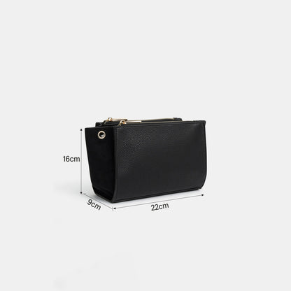 Black Double Zipped Sling Bag