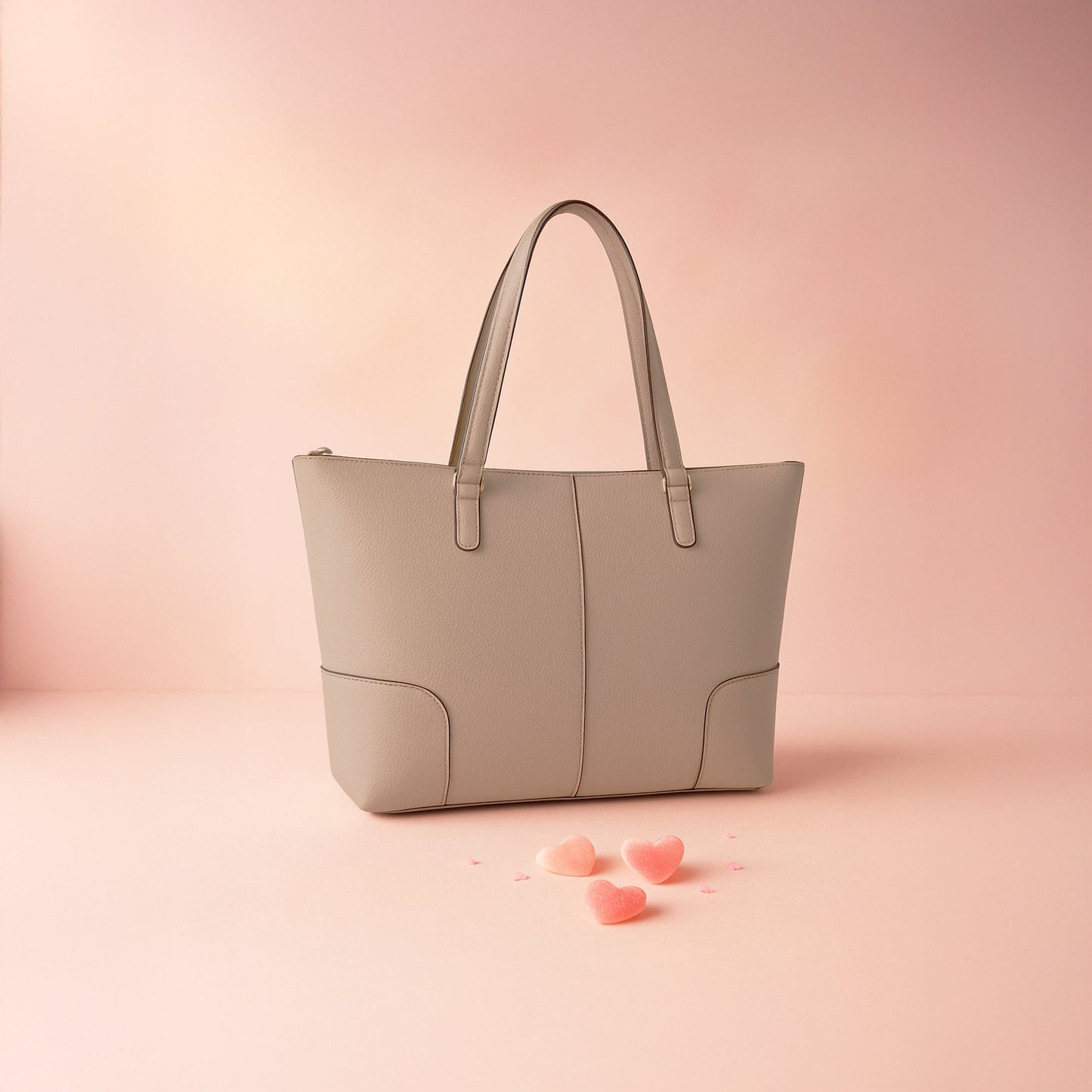 Pink Plain Tote Bag
