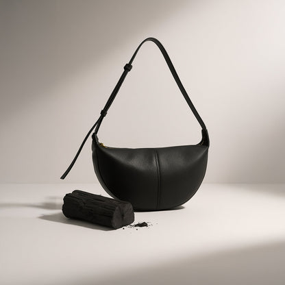 Black Pu Sling Trial Shoulder Bag