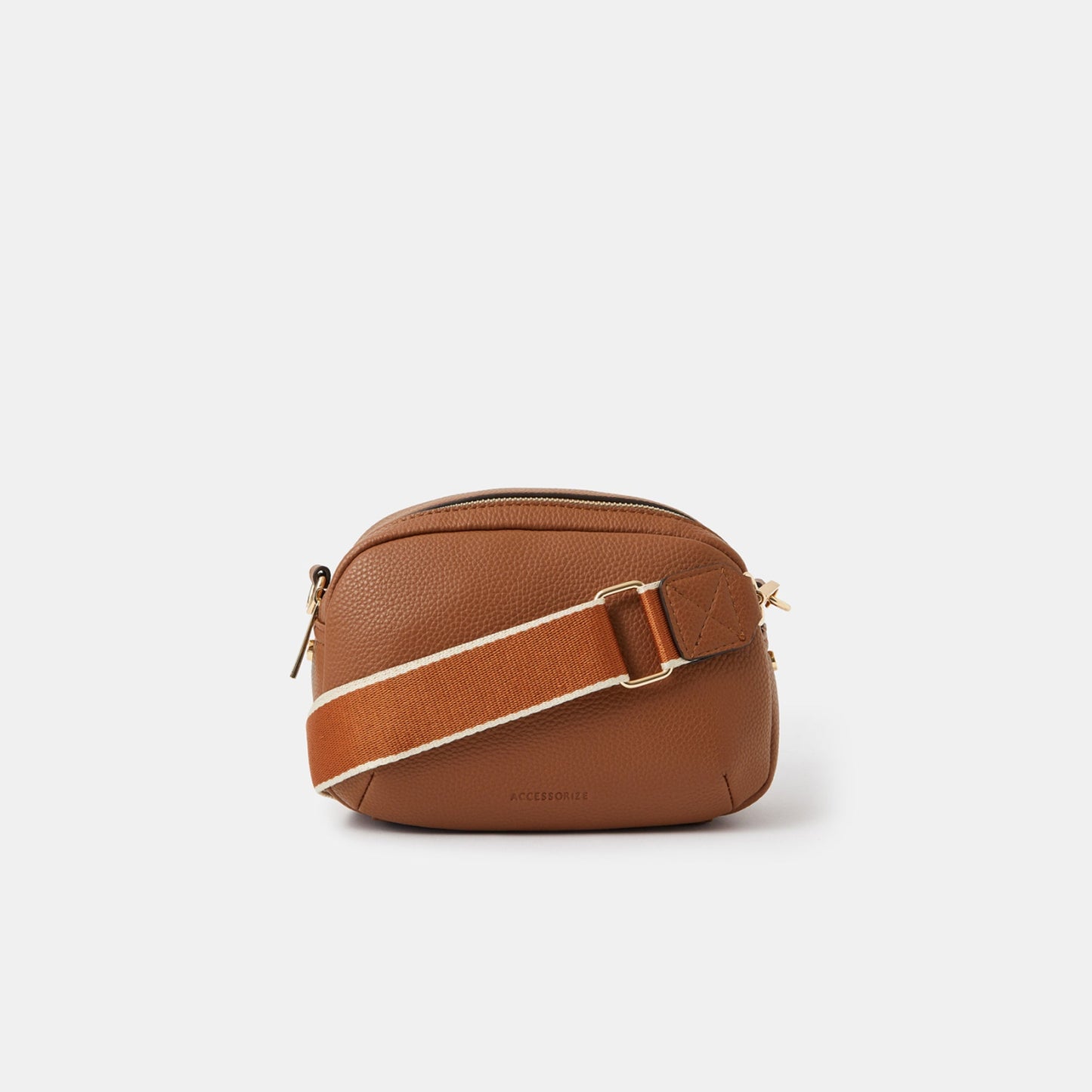 Brown Webbing Strap Small Sling Bag