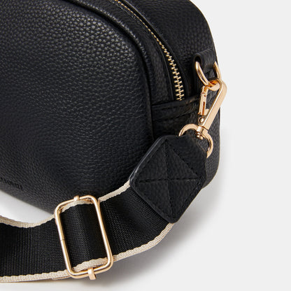 Black Webbing Strap Small Sling Bag