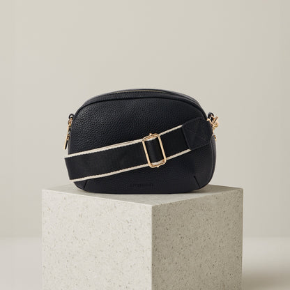 Black Webbing Strap Small Sling Bag