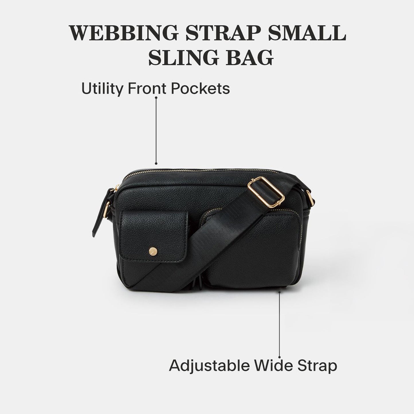 Black Utility Sling Bag