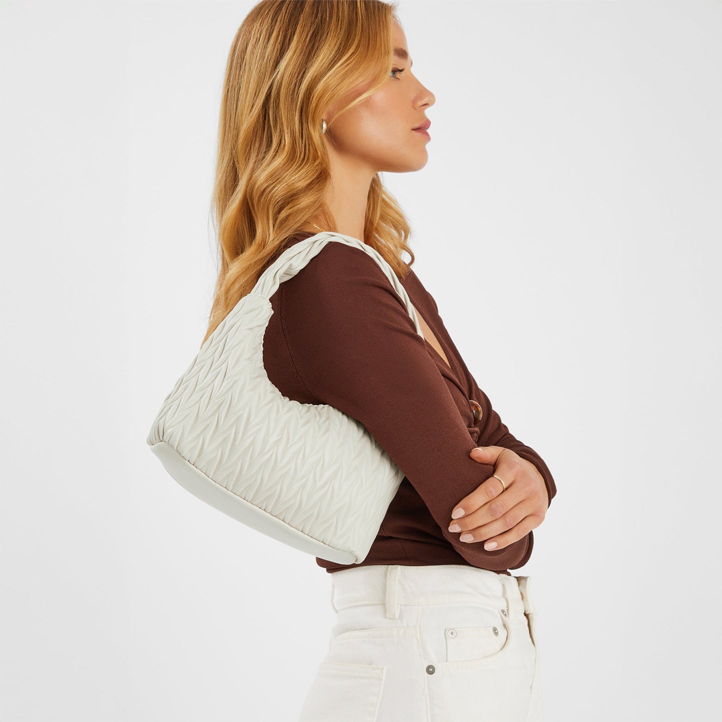 Cream Quilted Handheld