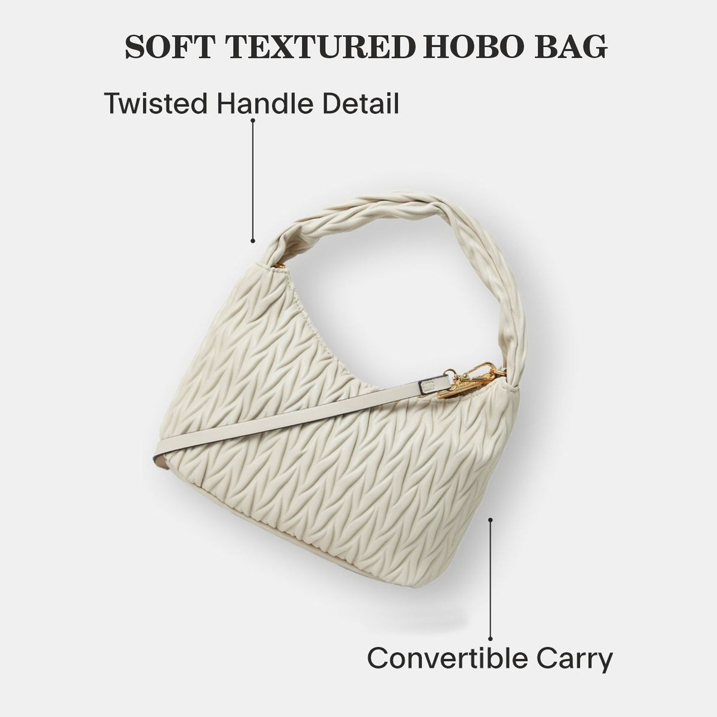 Cream Quilted Handheld