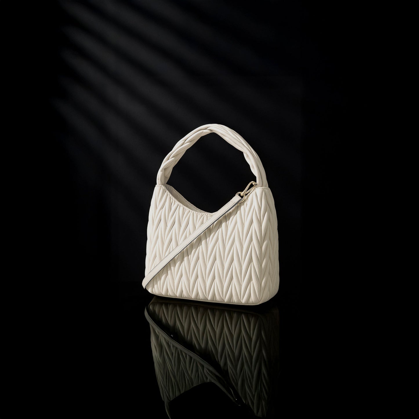 Cream Quilted Handheld
