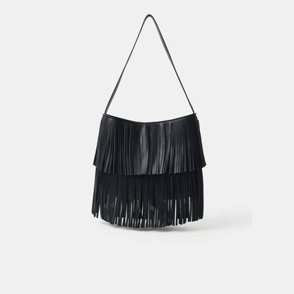 Black Fringe Shoulder Bag