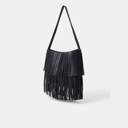 Black Fringe Shoulder Bag