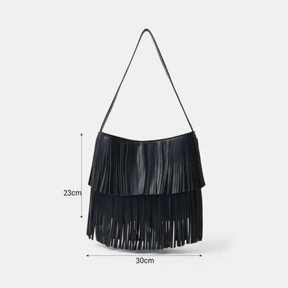Black Fringe Shoulder Bag