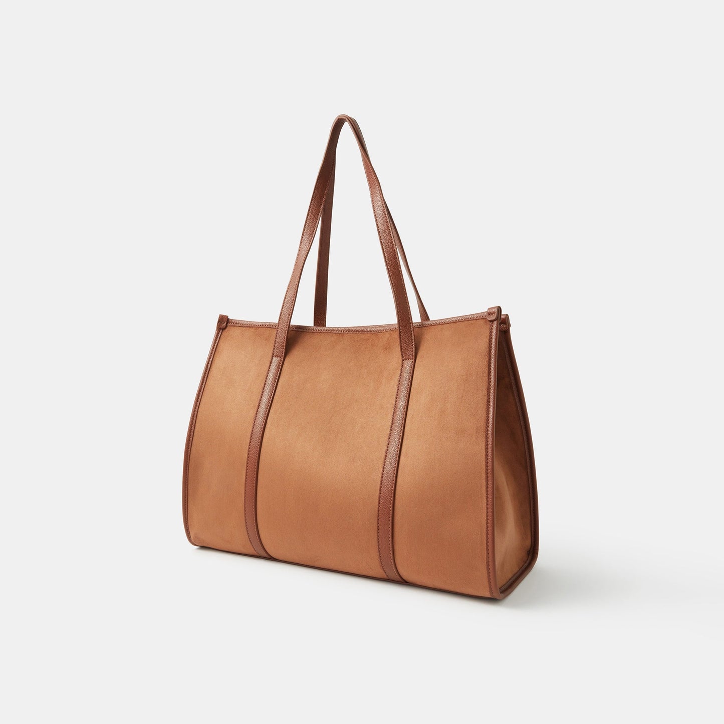 Brown Buckle Strap Suedette Shoulder Bag