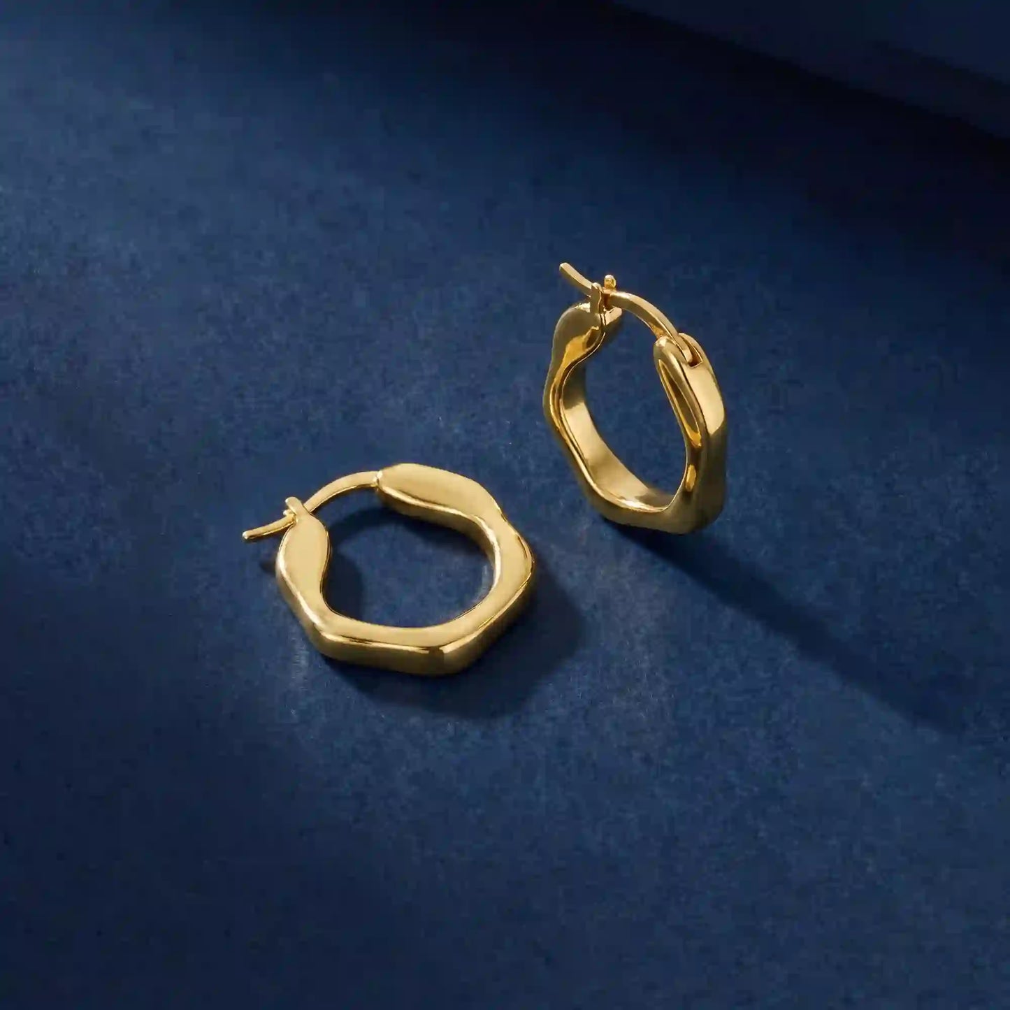 14k Gold-Plated Molten Hoop Earrings
