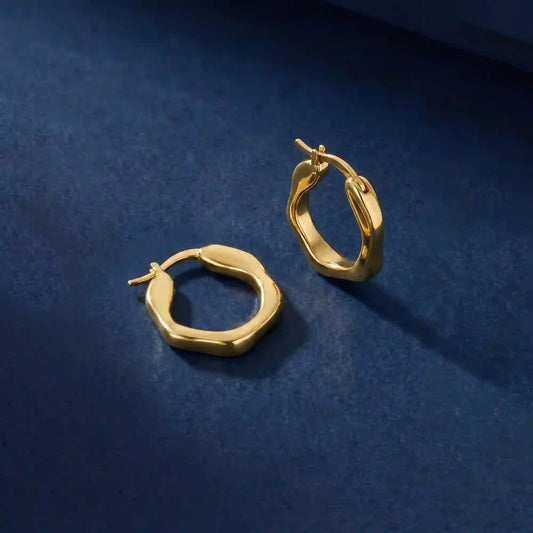 14k Gold-Plated Molten Hoop Earrings