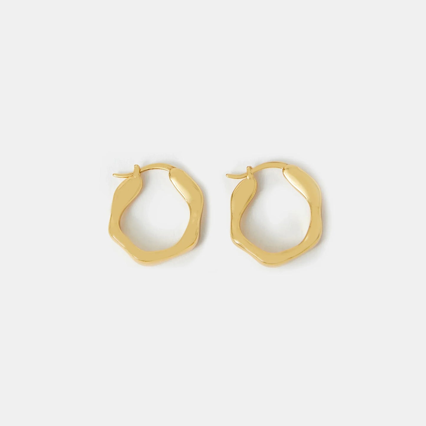 14k Gold-Plated Molten Hoop Earrings