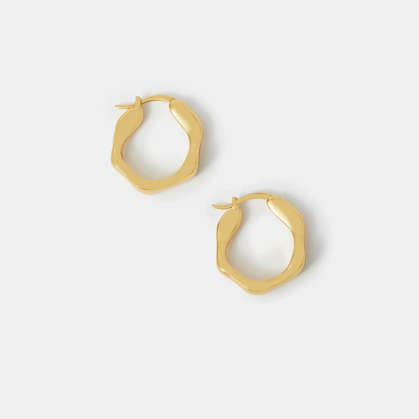 14k Gold-Plated Molten Hoop Earrings