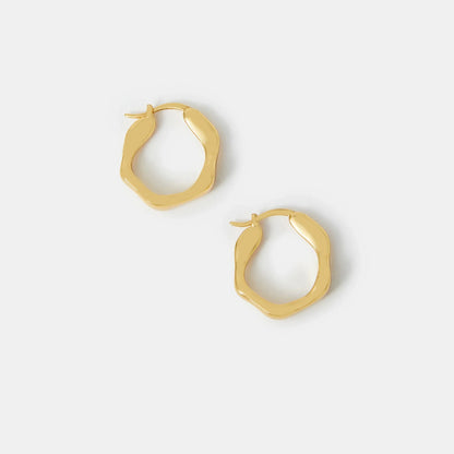 14k Gold-Plated Molten Hoop Earrings